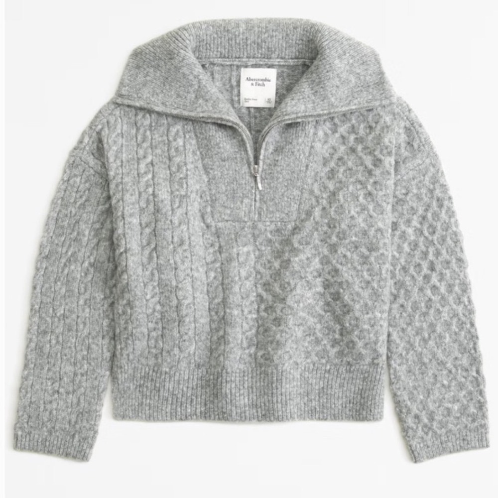 Abercrombie Cable Knit‎ Half Zip Pullover Sweater Size M